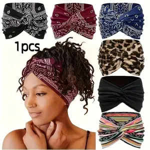 New Wide Brim Women's Elastic Knot Cross Yoga Sports Hair Accessory Headband, Comfortable and Stylish, Perfect for Gym and Daily Wear