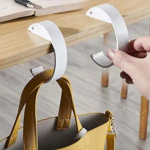 KISOY 2PCS Purse Hook for Table Handbag Hangers Bag Hooks for Tables for Desk Heavy Duty Floding Bag Holder Made of high-Strength Alloy Materials Hanger Various Heavy Items Foldable (White*2PCS)