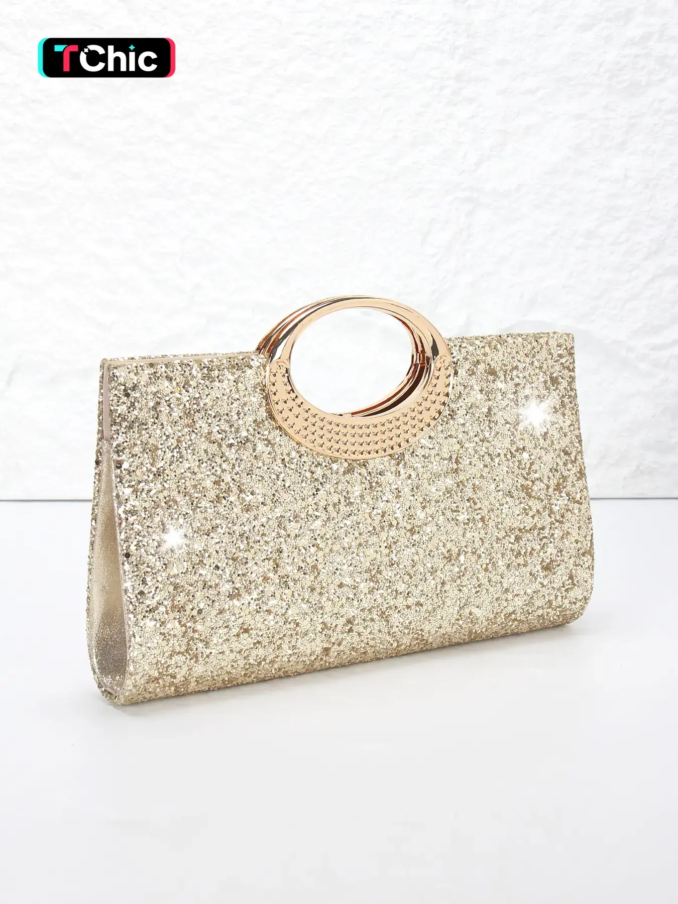 Sequin ladies evening bag, clutch, Fashionable Embellished Clutch, handbag with long chain can be replaced with shoulder crossbody bag, suitable for weddings, parties, banquets, gifts, Elegant Purse