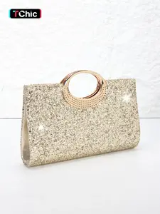 Elegant sequin ladies evening bag, clutch, handbag, wallet with long chain can be replaced with shoulder crossbody bag, suitable for weddings, parties, banquets, gifts and so on, Elegant Stylish Purse, Fashionable Shoulder Clutch