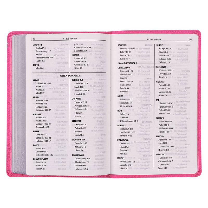 Pearlized Cherry Pink Faux Leather King James Version Gift Edition Bible (Font: 8-point) (No Bible Tabs)