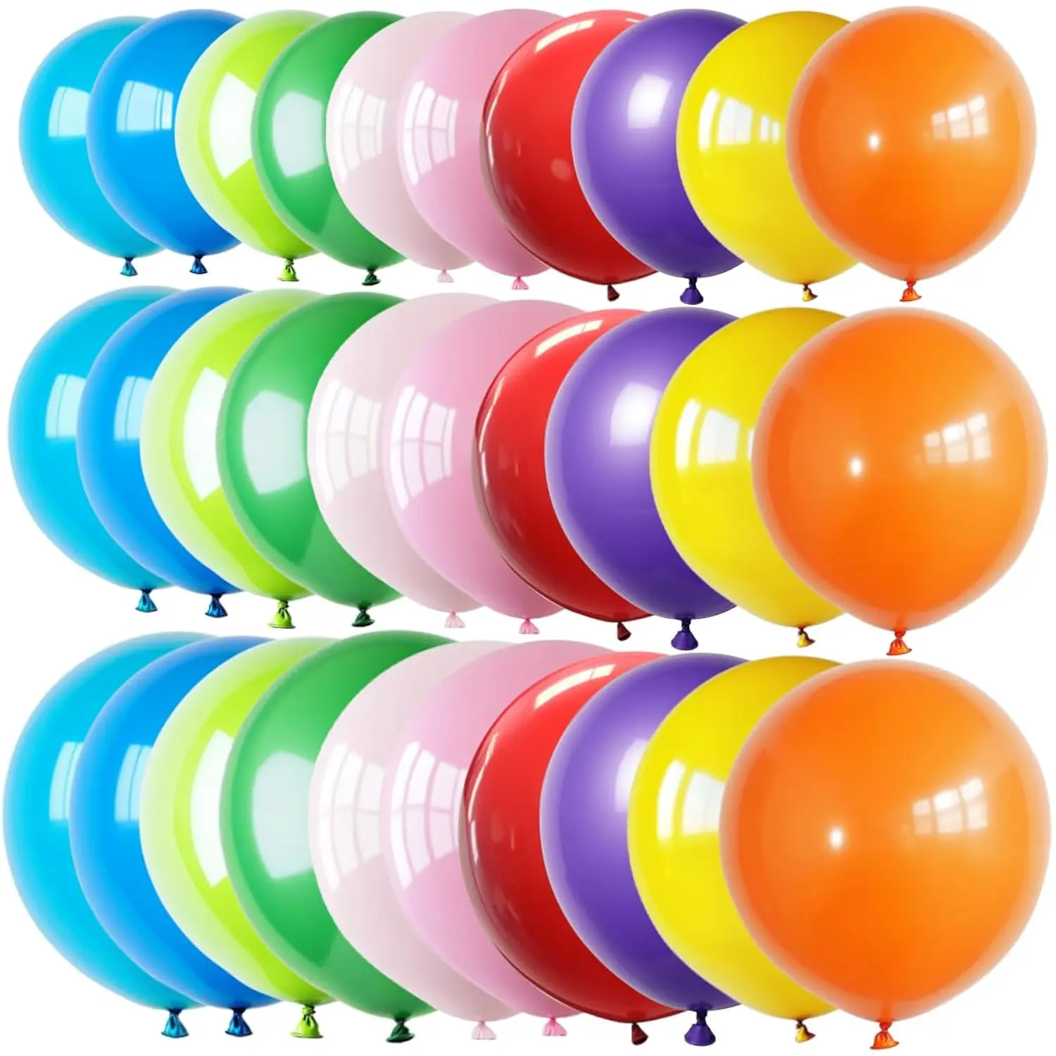 50-Piece Giant Balloon Kit 18", 24", 36" Mixed Size Latex Balloons for Party Decorations