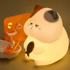 Cute Animal Silicone Night Light, 7 Color Changing, 3 Brightness Levels, Rechargeable Timer Sleep Lamp, Touch Control, Kids Room Decor, Whimsical Charm