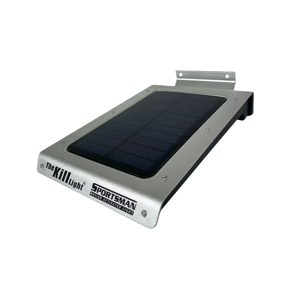 Kill Light Sportsman Solar Powered LED Feeder Light with Anti-Spook Technology Five Modes Weatherproof Design Rechargeable Battery for Hunting