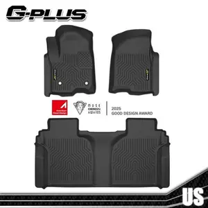 Floor Mats Fit for 2019-2025 Chevy Silverado/GMC Sierra 1500 2500HD 3500HD Crew Cab(Fit with Rear Under-Seat Storage), TPE All Weather Custom Fit Floor Liner Car Mats 3 Piece Black