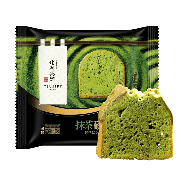 TSUJIRI Matcha Pound Cake (40g) - Rich Japanese Green Tea Snack, Soft & Moist Pastry, Japanese Snack Cakes & Pastries for Breakfast