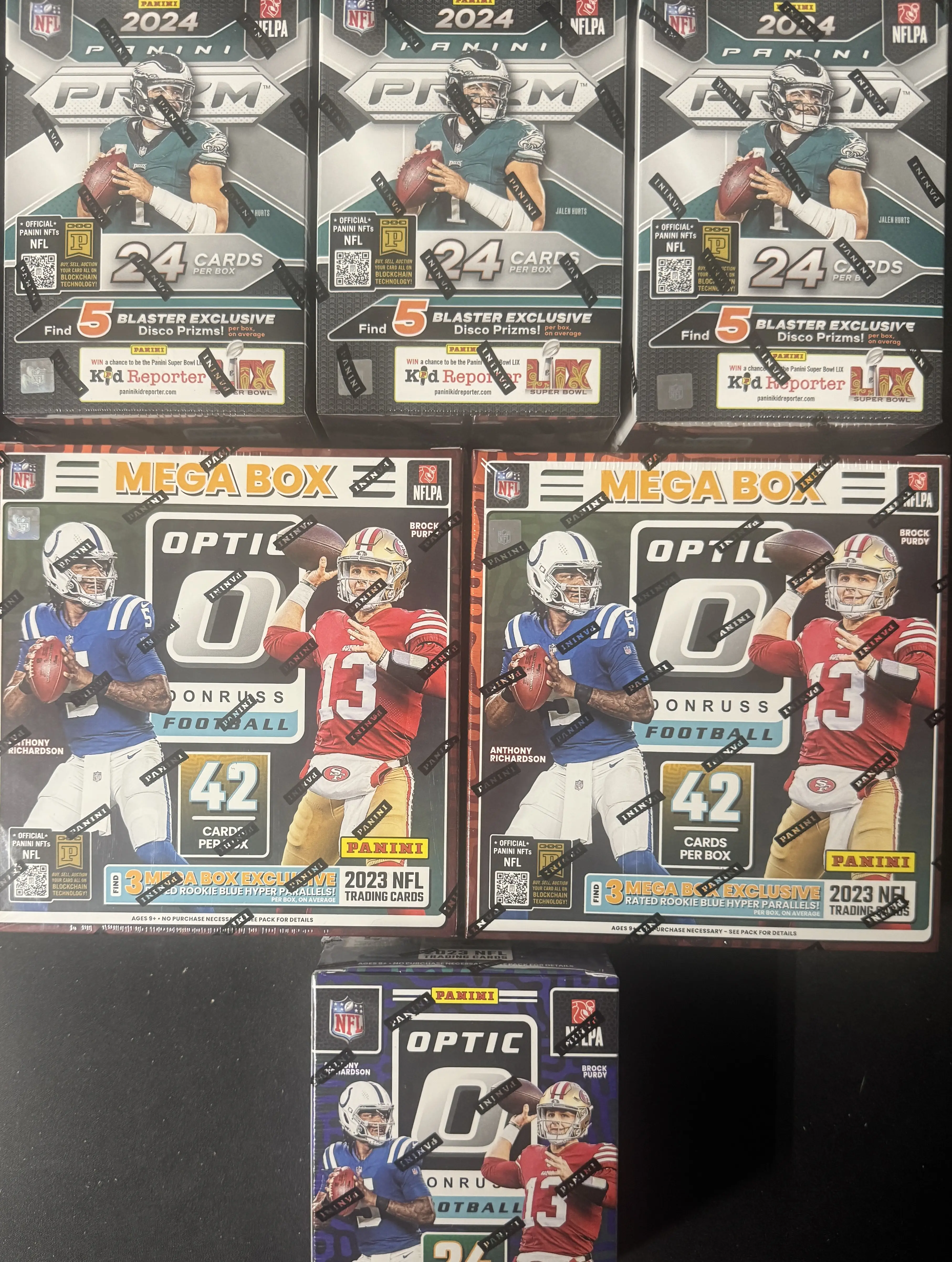 Break 337 - 6 Box NFL Break 2023/2024 MIXER - 2024 Prizm Blasters 2023 Optic mega Hobby Blaste DOWNTOWN HUNTING