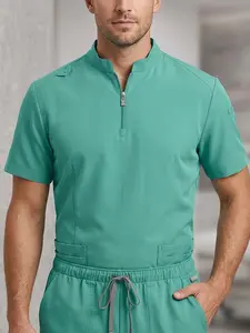 Stylish Stand Collar Scrub Set Uniforms for Men – Breathable Design Perfect for Hospital Nurses and Skin Care Experts