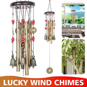 Fortune Wind Chime Harmonious Large Metal Wind Chime - Soothing Melodic Tone, Durable Outdoor Tube - Perfect Garden and Patio Decoration, Ideal for Relaxation and Meditation