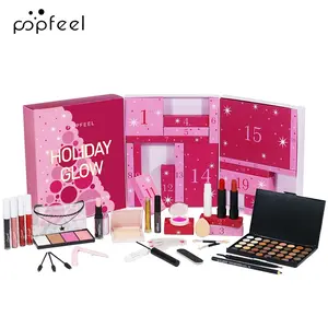 Popfeel 24-Day Countdown Mystery Gift Box, Luxury Makeup Set with Eyeshadow, Blush, Foundation, Lipstick, Mascara, and More, Perfect Gift for Her