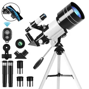 Telescope for Adults & Kids, 70mm Aperture Refractor (15X-150X) Portable Travel Telescope with Phone Adapter & Wireless Remote, Ideal for Astronomy Beginners