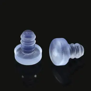 100 count Glass Table Top Bumpers Soft Stem Bumper Anti  Embedded Rubber Bumpers Cabinet Door Bumpers for Patio Table Glass Table Top, Fits 3/16 Inch Holes