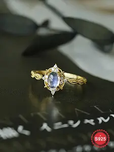 S925 Sterling Silver Fashion Artificial Zircon Ring, Elegant All-match Fashion Accessories for Daily Wear