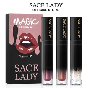SACE LADY Magic Lip Stain Set,3 Counts/set,Color Changing Long Lasting Waterproof Lipstick,Suitable for All Occasions Lip Makeup, Lip Balms Fall Gift Gloss Lipgloss