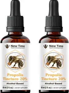 2 Pack – Bee Propolis Tincture 20% (Alcohol-Based) | 2 × 60 mL Amber Glass Bottles, Natural and Organic Immune & Wellness Support