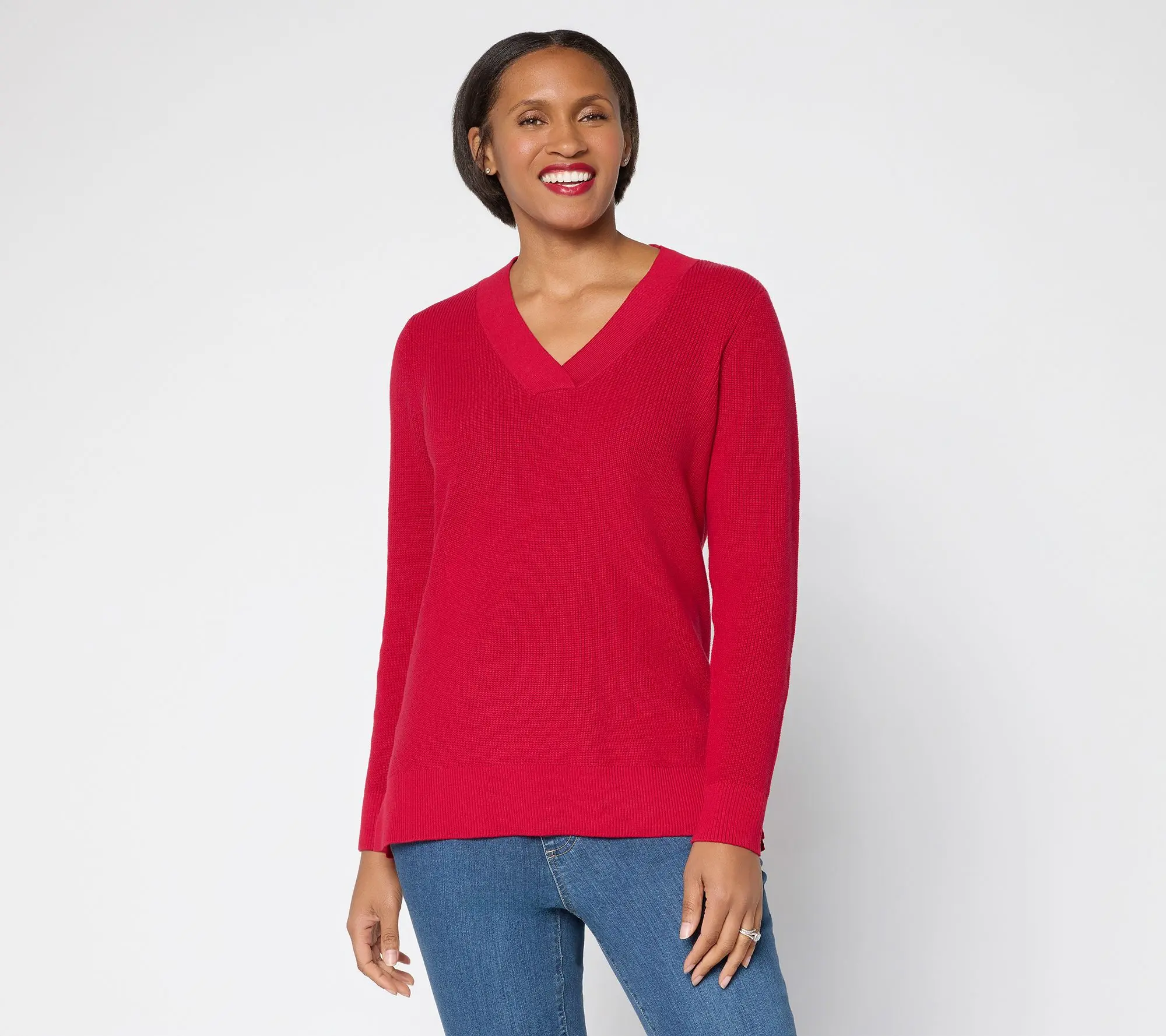 Belle by Kim Gravel Pardon My Pop Skinny Shaker V Neck Sweater Belle by Kim Gravel Pardon My Pop Skinny Shaker V Neck Sweater