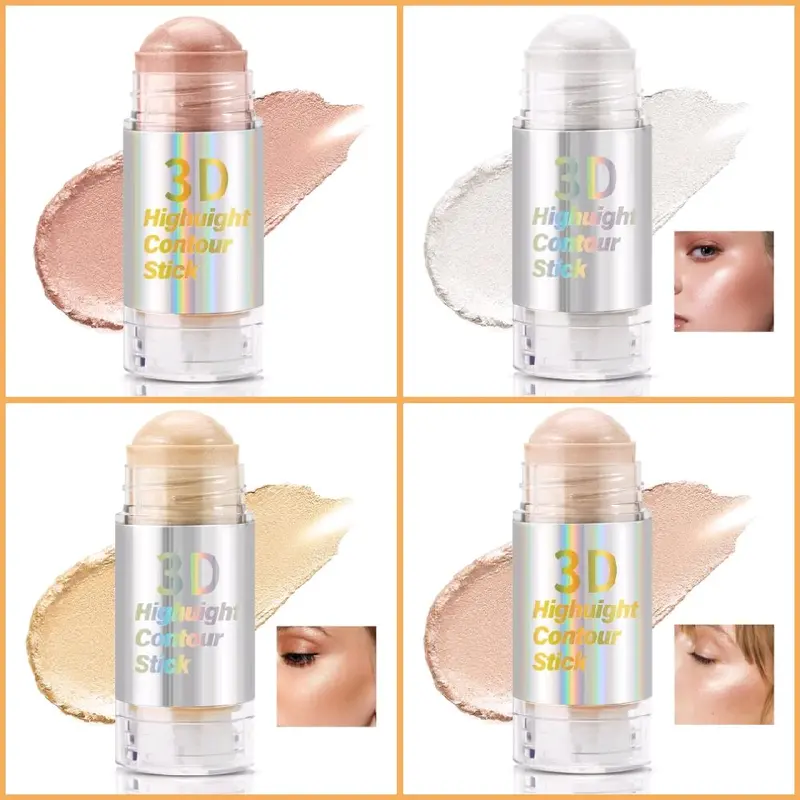 Highlighter Makeup Stick, Face Shimmer Highlighter Brightener, Illuminator Highlight Contouring Stick, Creamy & Blendable Color