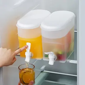 Large Capacity Plastic Water Jug with Tap, Drink Dispenser for Refrigerator, Ideal for Fruit Tea, Lemonade, Home Use