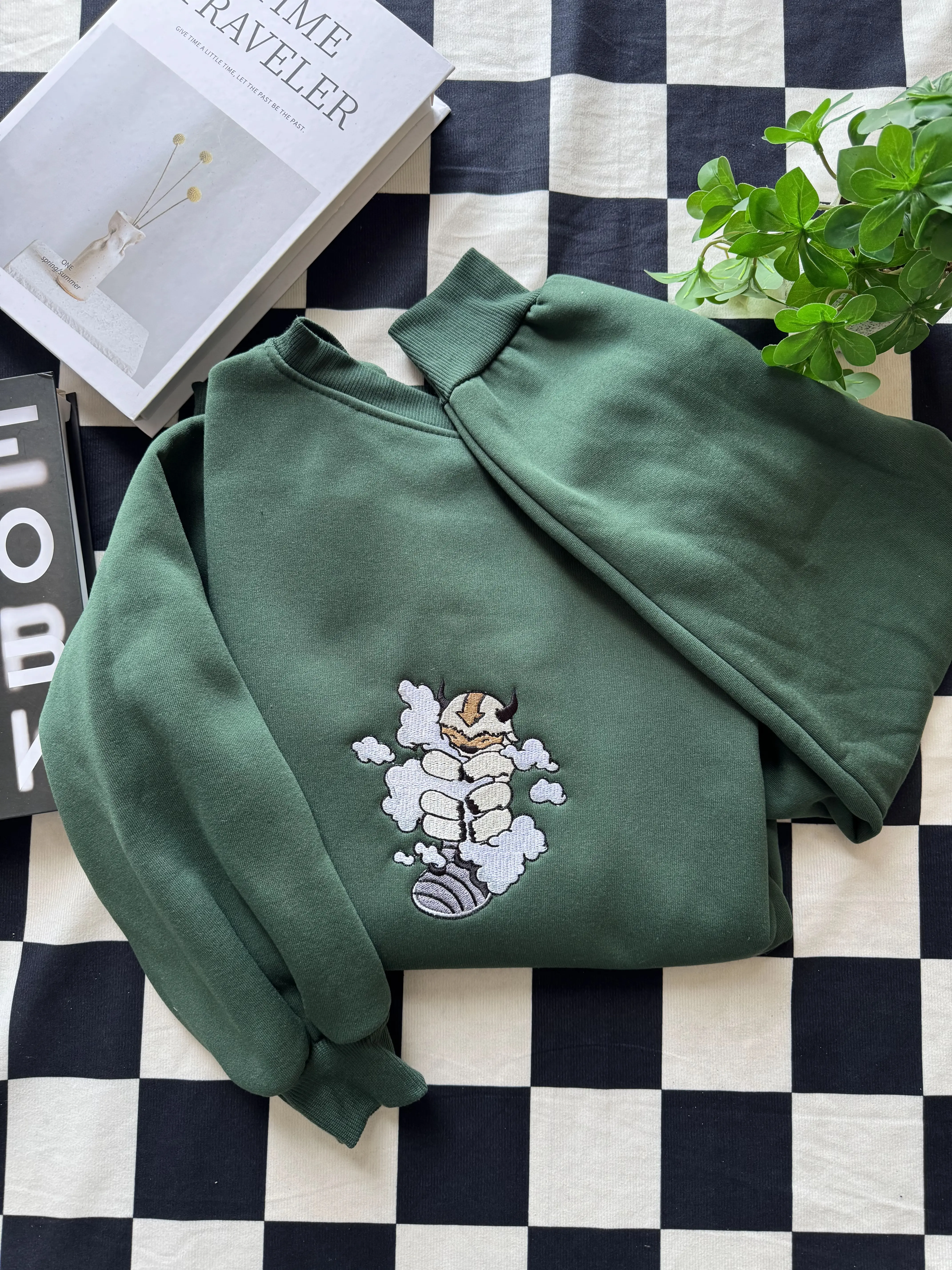 Appa Embroidered T-shirt Sweatshirt, Embroidered Anime Shirt, Anime Shirt, Embroidered Shirt