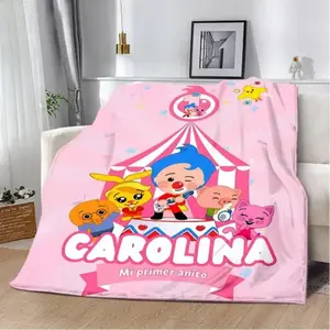 Plim Plim Cartoon Anime Printed Throw Blanket, Soft Comfortable Warm Blanket for Home Travel, Ideal Birthday Gift
