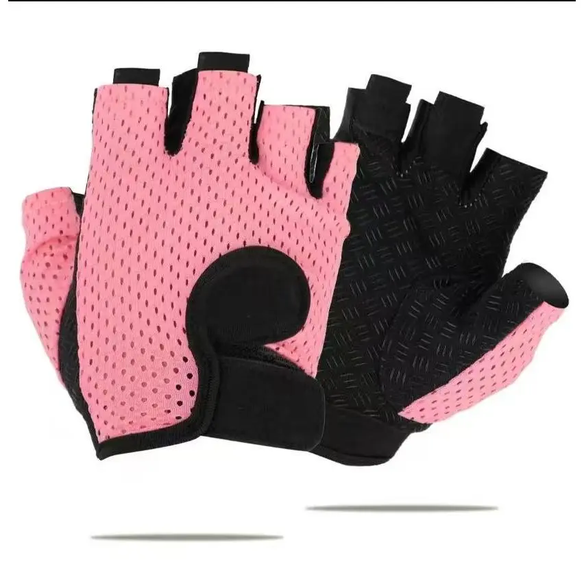 Lightweight Solid Color Workout Gloves, Breathable Polyester Gym Gloves with Full Palm Protection and Non-Slip Grip for Weightlifting & Cycling