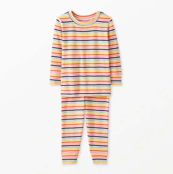 Hanna Andersson - Multi Stripe - Long John Pajama Set in Hannasoft