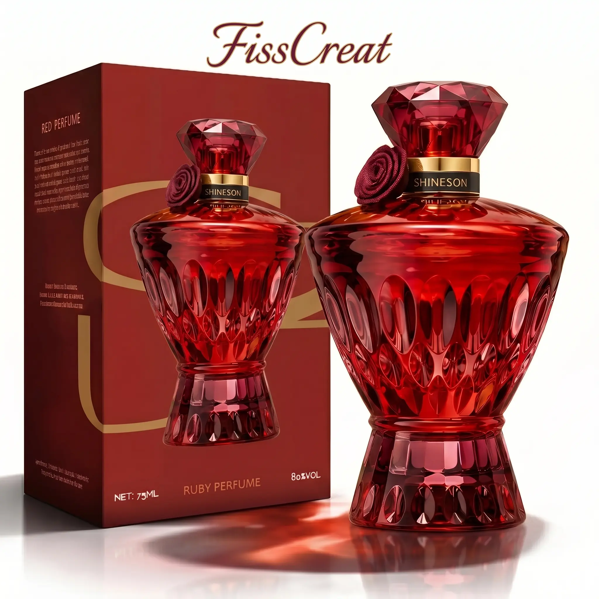 Shineson Scarlet Allure Women's Eau de Parfum (75ml/2.54 fl oz) - Alcohol Base Floral Scents Perfume, Fruity Floral Woody Blend with Blackcurrant Honey Red Rose Jasmine Cedarwood Vanilla, Long Lasting Smelling Good Single Item for Daily & Evening Use, Lon