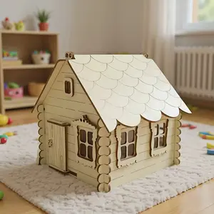 1pcs of wooden cabin, requires DIY assembly, Halloween, Christmas, Thanksgiving gift, garden natural corner plant decoration, garden decor, wooden craft kit