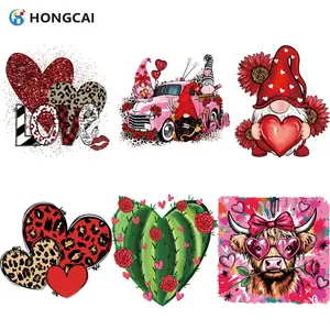 Valentine's Day Romantic Mix Match Heart Iron-On Patch, Vinyl DIY Sticker Set, Fun Love Patterns, Trendy Glitter Design for Clothes & Pillows