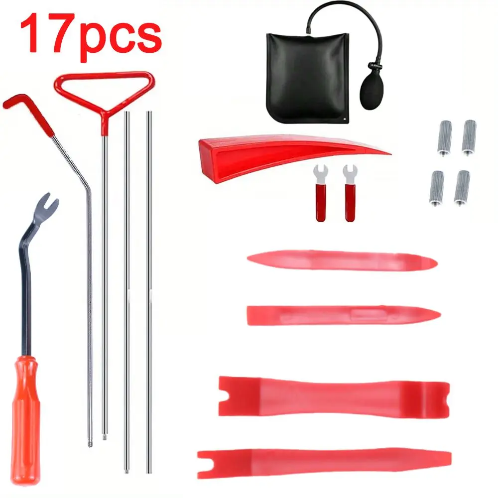 17/26pcs Car Removal Tools Se,Portable Car Repair Tool Kit for Car Door & Tire, Emergency Car Fastener Remover Air Wedge Pump with Storage Bag, Car Tire Repair Tools for Car & Truck, Automotive Vehicle Tool Toolkit, Car Tool Set