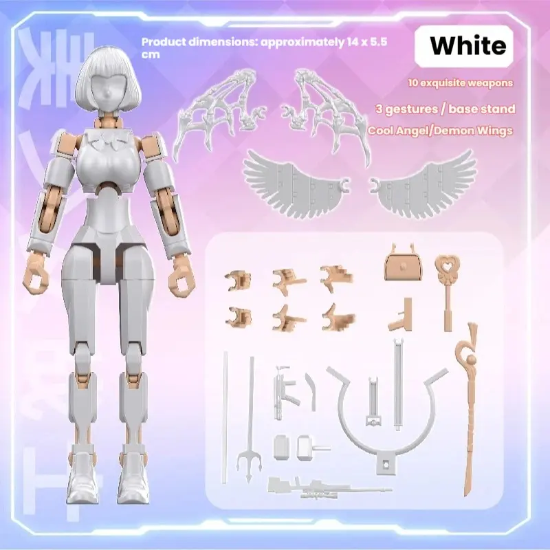 Magical Girl White+ Wings + Stand