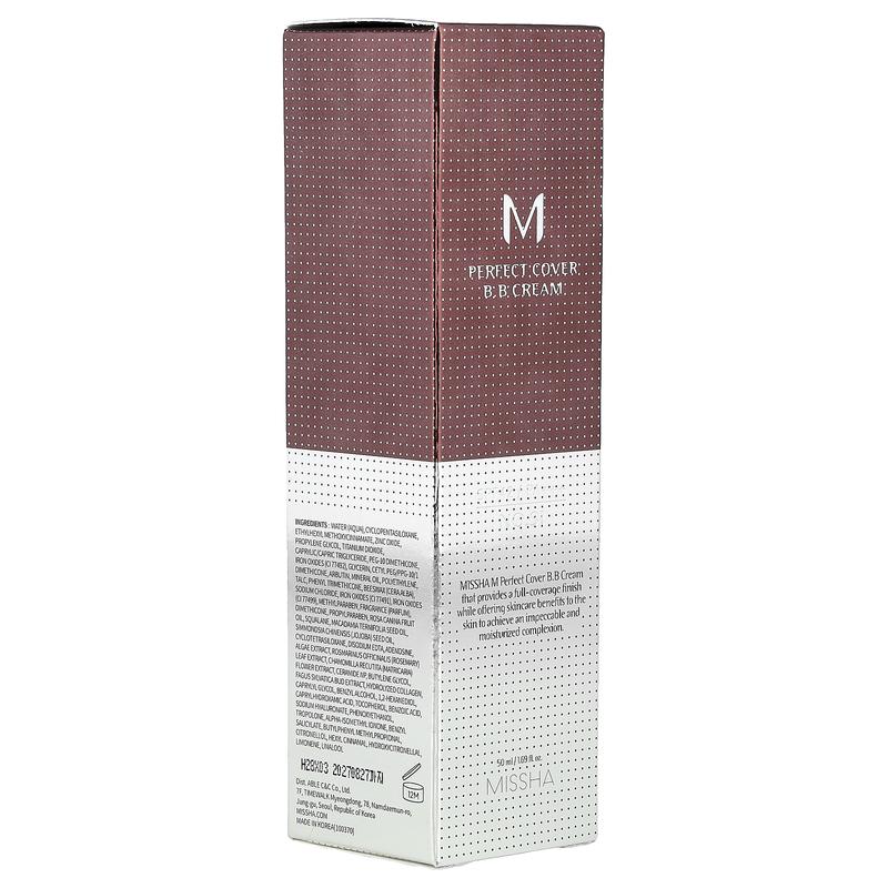 Missha M Perfect Cover B.B Cream, SPF 42 PA+++, No. 31 Golden Beige, 1.69 fl oz (50 ml)
