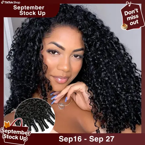 Tahikie Burmese Curly Half Wig Human Hair Cheap Wig Flip Over Wand Curly Wigs Beginner Friendly Comfortable Fit Vacation Hair Glueless Kinky Curly  Human Hair Drawstring Headband Wig For Women Summer Wigs #DealsForYouDays #tiktokshopstockup#SohoChic