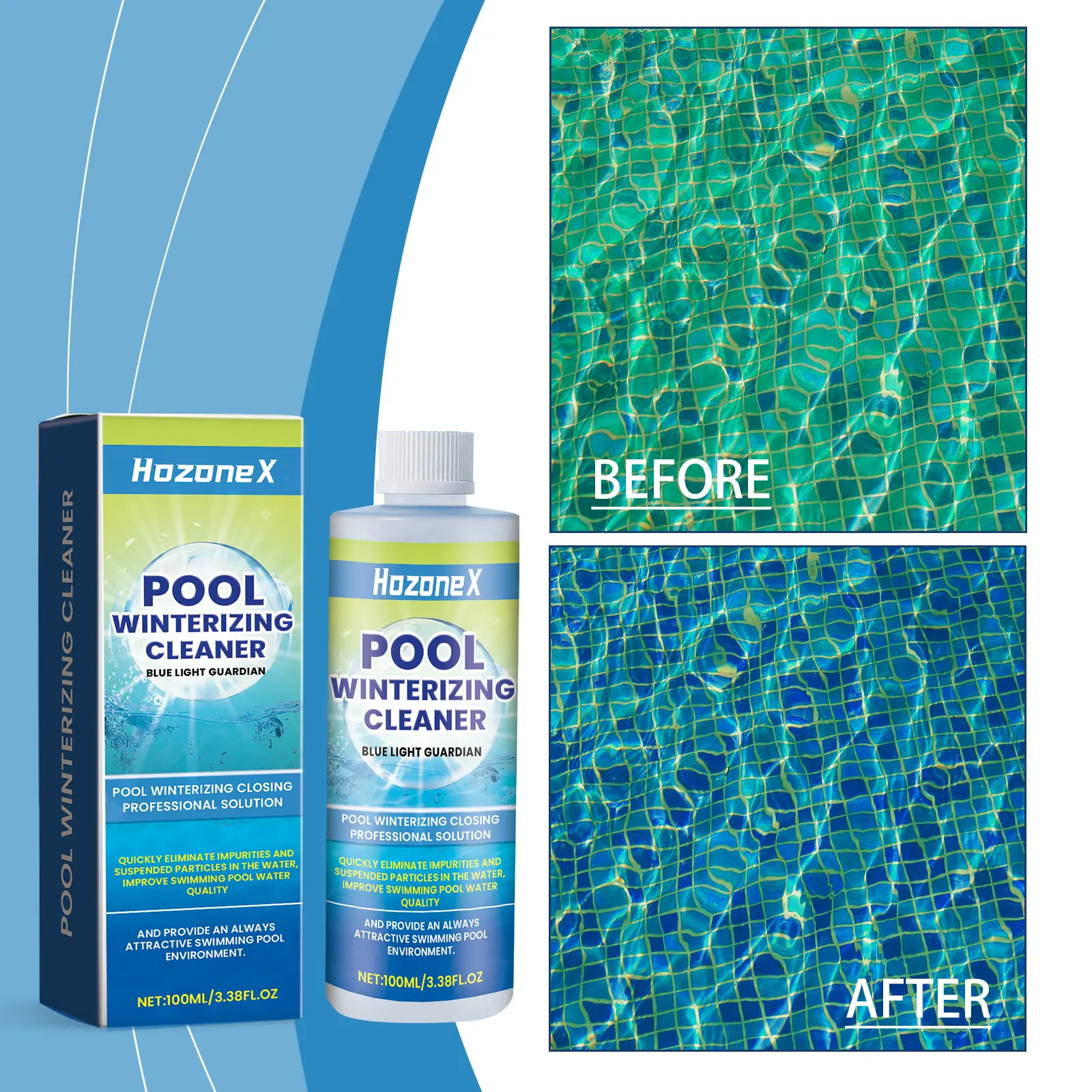Pool Cleanser Sustained, Release Pool WaterDecontamination Deodorant Cleansing Multi-Function safety exclusive