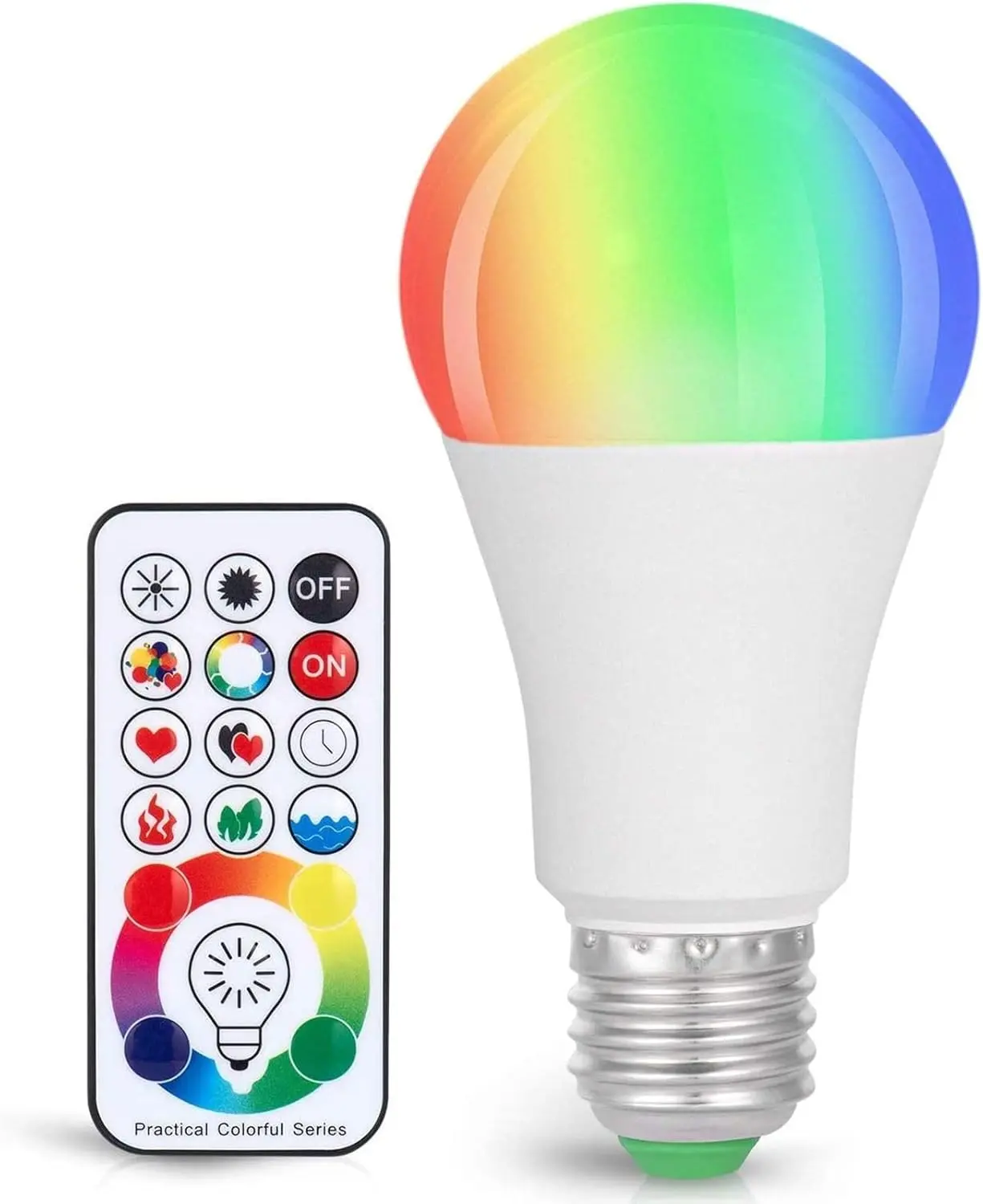 LED Color Changing Light Bulb, 820LM  E26 10W RGBW, Mood Light Bulb with Timing Remote, 120 Colors Screw Base Lights for Home Decor, Bedroom, Stage, Party