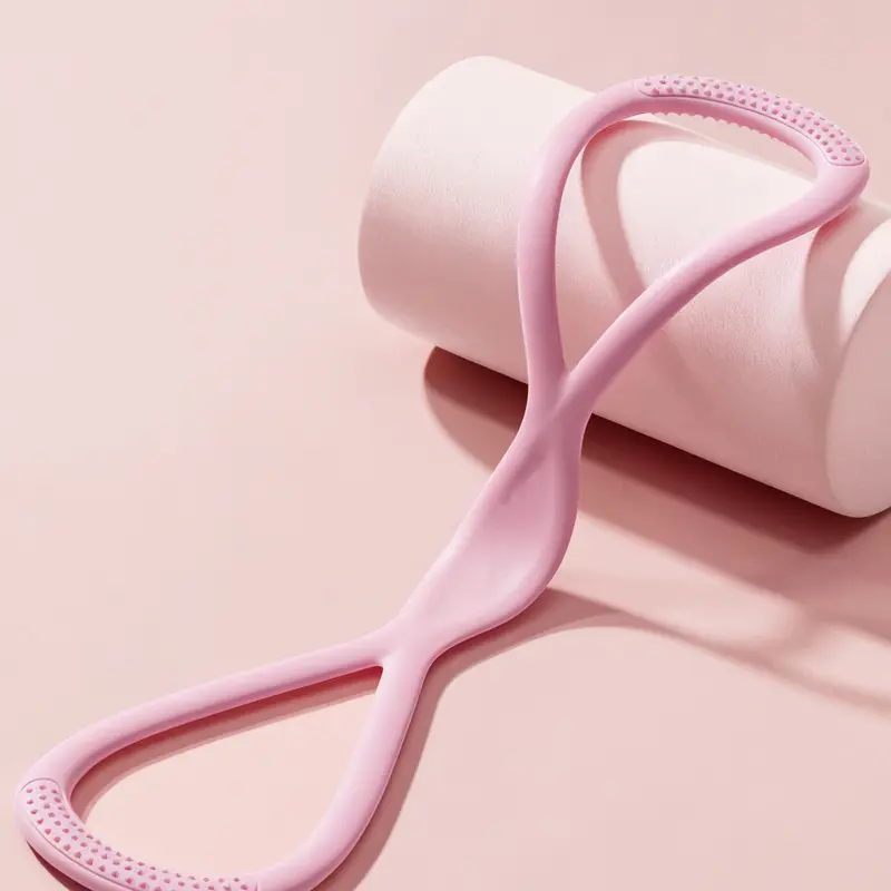 【LOLBOX】8-Figure Latex Resistance Band with Comfortable Soft Foam Grips, Flexible Ergonomically Designed Ultra Compact Home Gym Kit, Yoga & Pilates Aid for Arm Muscle Training