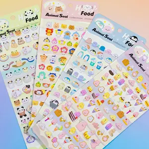 Puffy 3D stickers  happy food cartoon animal seal Foam Diy Sticker for diy