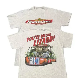 Budweiser Shirt Vintage Lizard Chameleon Frogs Long Neck Cowboy 1990s Bullfrogs