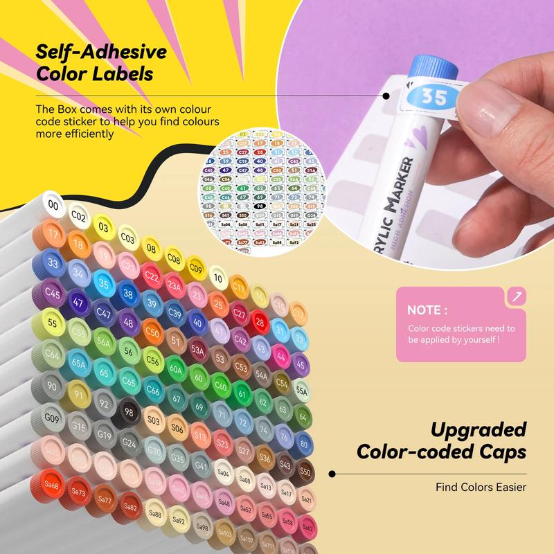 Arrtx 120 Anime Colors Acrylic Markers Brush Tip Paint Pens 120A Art Materials Art School Supplies Artist Grade Arrtx 120 Anime Colors Acrylic Markers Brush Tip Paint Pens 120A Art Materials Art School Supplies Artist Grade