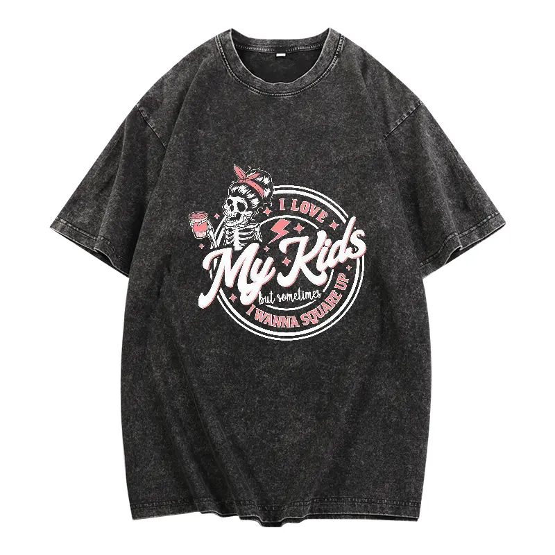 washed T-shirt-black