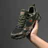 Men's Camo Print Anti-Slip Lace Up Sports Shoes, Casual Comfortable Breathable Lightweight Hiking Shoes For Outdoor Camping, Premium Hiking Shoes, Trekking Camping Shoes, Sports Footwear, Durable Outdoor Hiking, Hiking Sneakers, Hiking Athletic Shoes