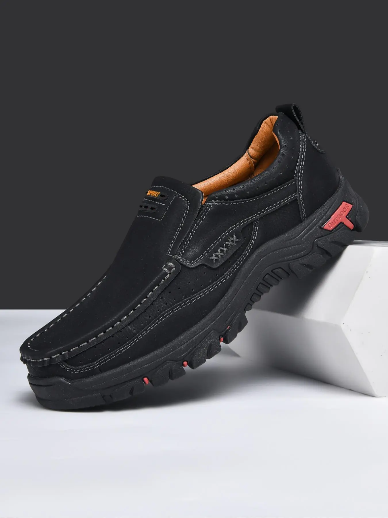 Men's Retro Low Top Slip on Athletic Sneakers, Casual Comfortable Soft Rubber Sole Non-slip Driving Shoes, Walking Shoes, Fashionable All-match Sneakers for Daily Wear, Thick Sole Sneakers, Trendy Walking Sneakers, All Seasons Sneakers, Footwear Sneakers