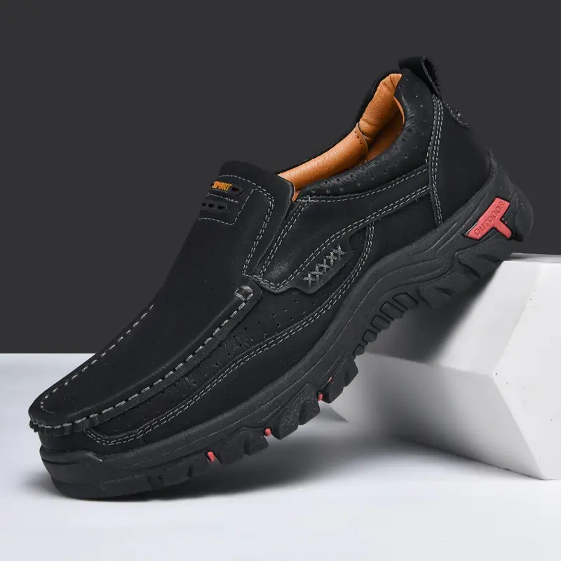 Men's Retro Low Top Slip on Athletic Sneakers, Casual Comfortable Soft Rubber Sole Non-slip Driving Shoes, Walking Shoes, All-match Sneakers for Daily Wear, Thick Sole Sneakers, Thick Soled Sneakers, All Seasons Sneakers