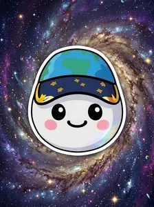 [DIE-CUT STICKER] Rise Zero Artemis II Cute Sticker, Indicator Plush Sticker Artemis Inspired Cute Space Mascot, NASA Fan Gift, Backpack Decor, Space Lover Sticker