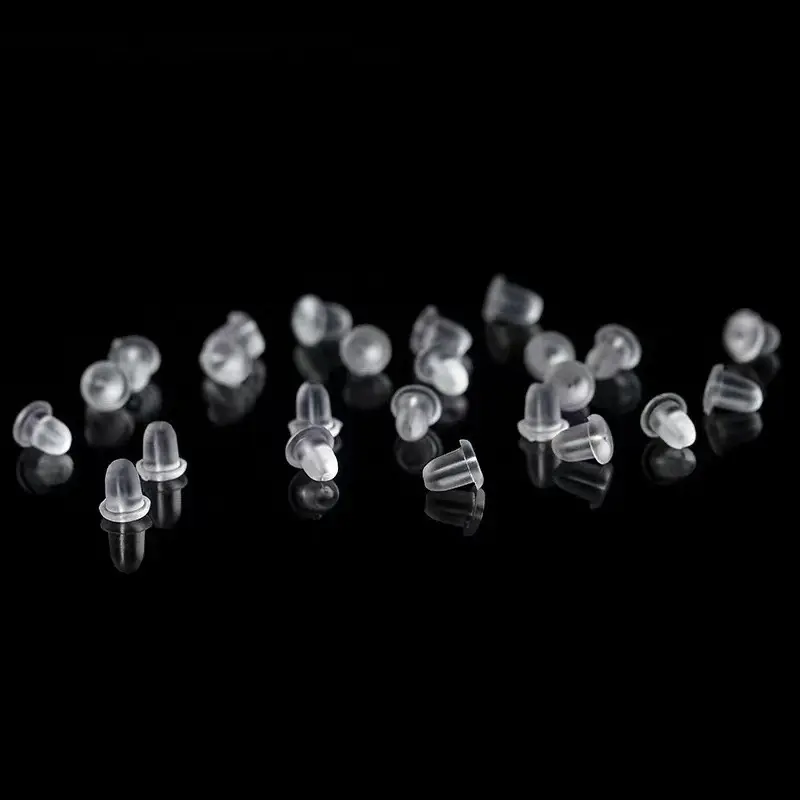 100pcs Simple Silicone Ear Plug, Transparent Silicone Earrings Backs, Diy Jewelry Accessories , Ear Safety Slipping, Prevent Earrings from Women & Girls for Daily Use，Minimalist Trendy Earring Safety Friction Back, Accessories for Stud & Hoop Earrings