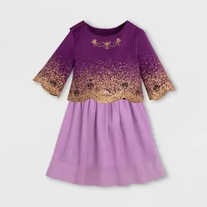 Disney Aladdin Jasmine Girls Midi Dress Adaptive Double Layer Skirt