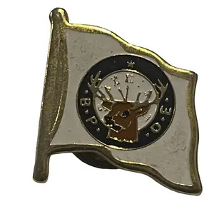 Elks Pin Gold Tone Stag Design with Enamel Accents for Collectors and Outdoorsmen Classic Hunting Emblem