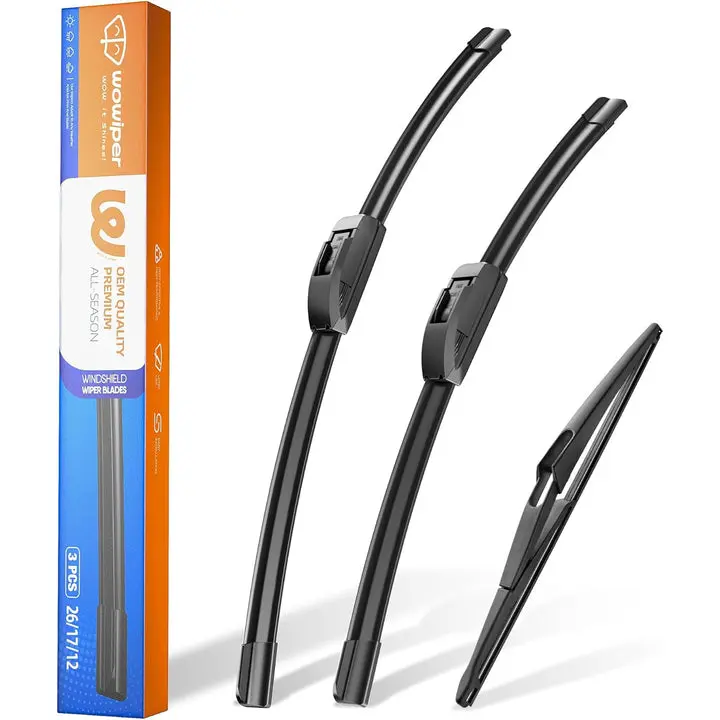 Nissan Rogue & Pathfinder Wiper Blades, Wowiper Premium 26"+17"+12" Front & Rear Set (Pack of 3) Nissan Rogue & Pathfinder Wiper Blades, Wowiper Premium 26"+17"+12" Front & Rear Set (Pack of 3)