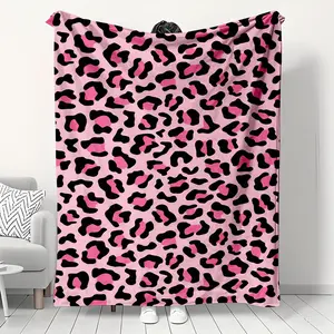 Sweet Cool Leopard Print Flannel Blanket, Soft Skin-Friendly Non-Shedding, Sofa Bedroom Nap Cover, Unique Trendy Gift