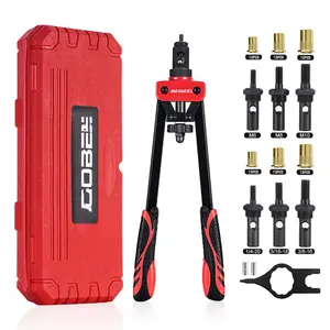 14" Rivet Nut Tool, Professional Hand Rivet Nut Setter Kit Labor-Saving and Compact Design Including 6 Interchangeable Mandrels 90pcs Rivnuts and 2 Mandrel Lock Pins toolssetbox dewalt